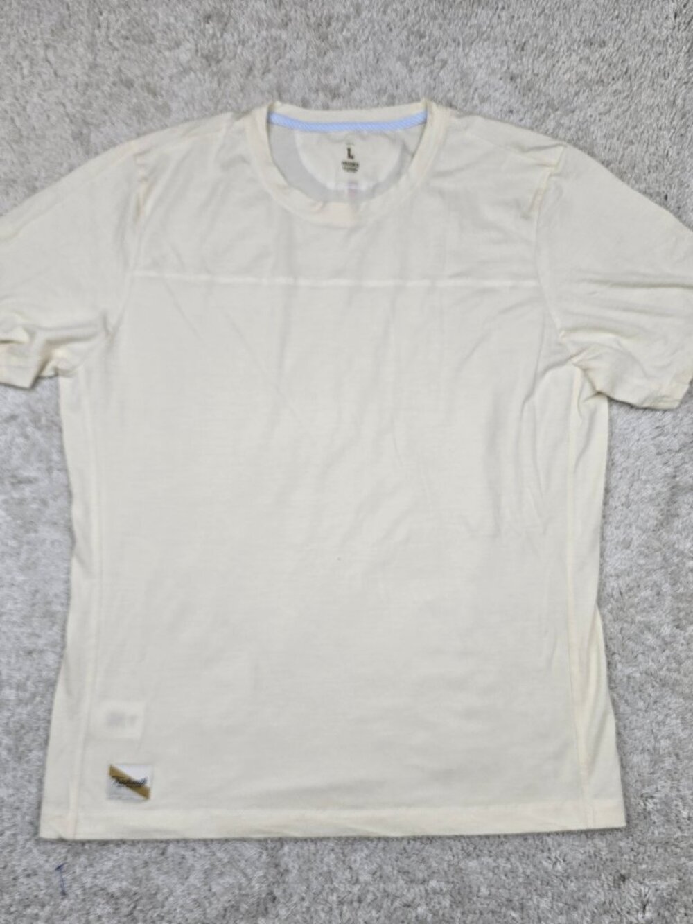 Tracksmith Mens Size Large L Merino Wool Shirt Running Cream Beige USA Light Gym